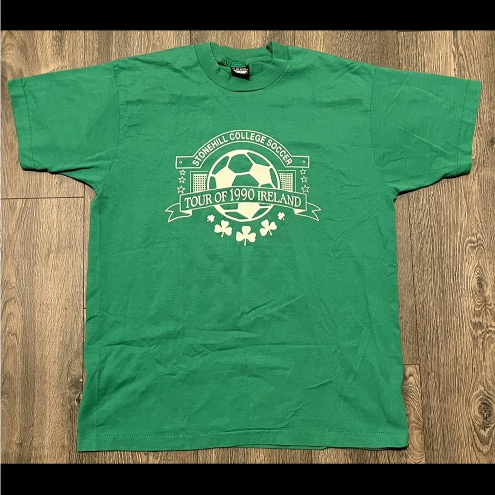 Vintage Stonehill College Soccer 1990 Tour Of Ireland Tee